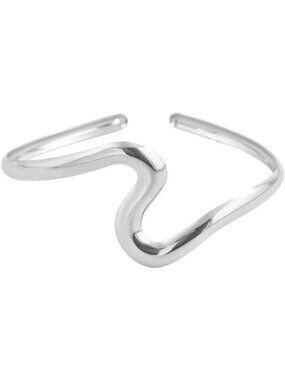 Gold Simple Swirl S-shape Boho Upper Arm Bracelet Cuff Bangle